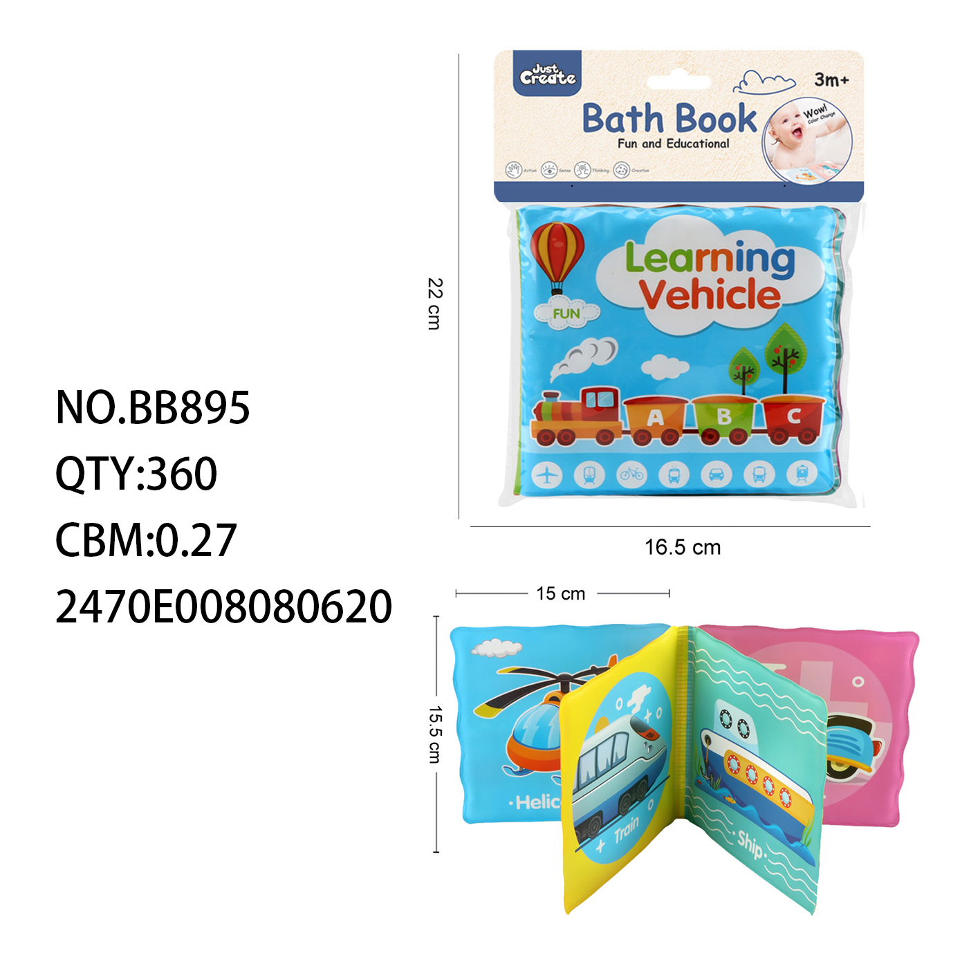 Cross-border sales of educational EVA bath book (including BB called mobile phone rope) 15*15 toys