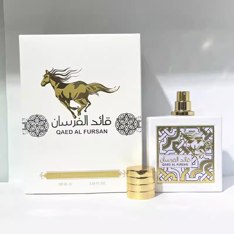 Middle East Dubai Foreign Trade wholesale Southeast Asian cross -border QAED al fursan white Mustang Arabic perfume Specification drawing