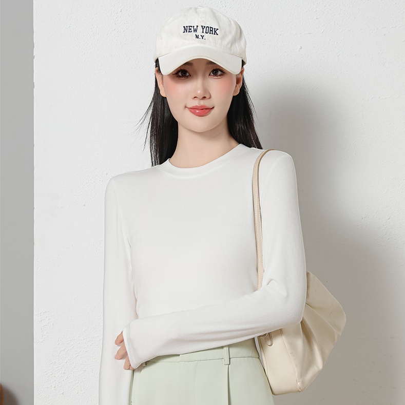 The American Empire 2532 Fashion Crewneck Fold Women's Bottom Shirt Autumn And Winter New Solid Color Simple Fashion Women's Bottom Shirt Top Specification drawing