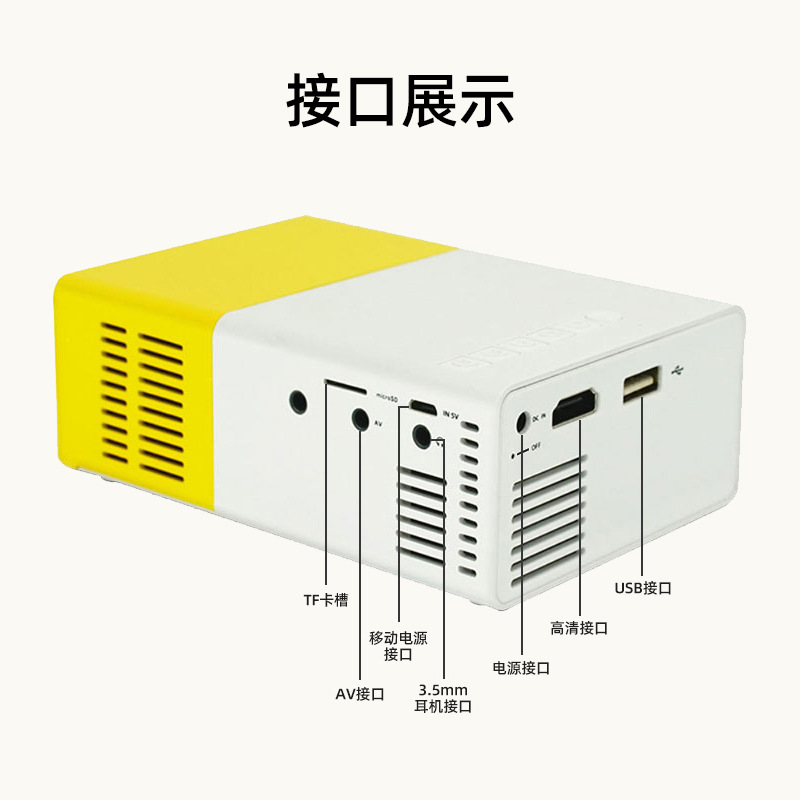 迷你投影仪家用高清1080P跨境便携式微型投影机细节图