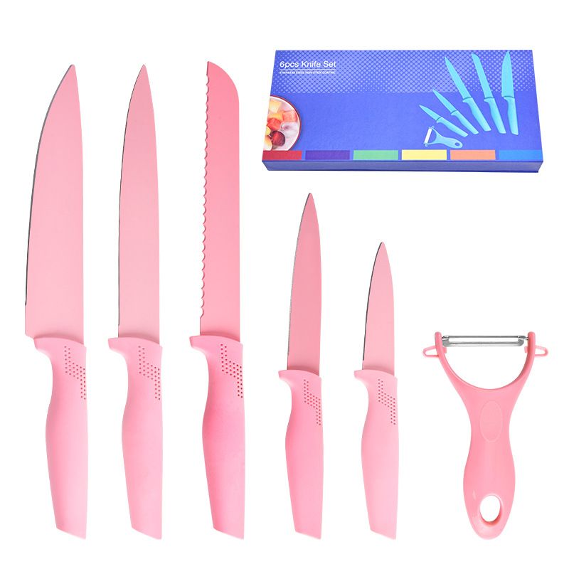 Stainless steel knife set, six-piece bird handle set, peeler, chef's knife, kitchen knives