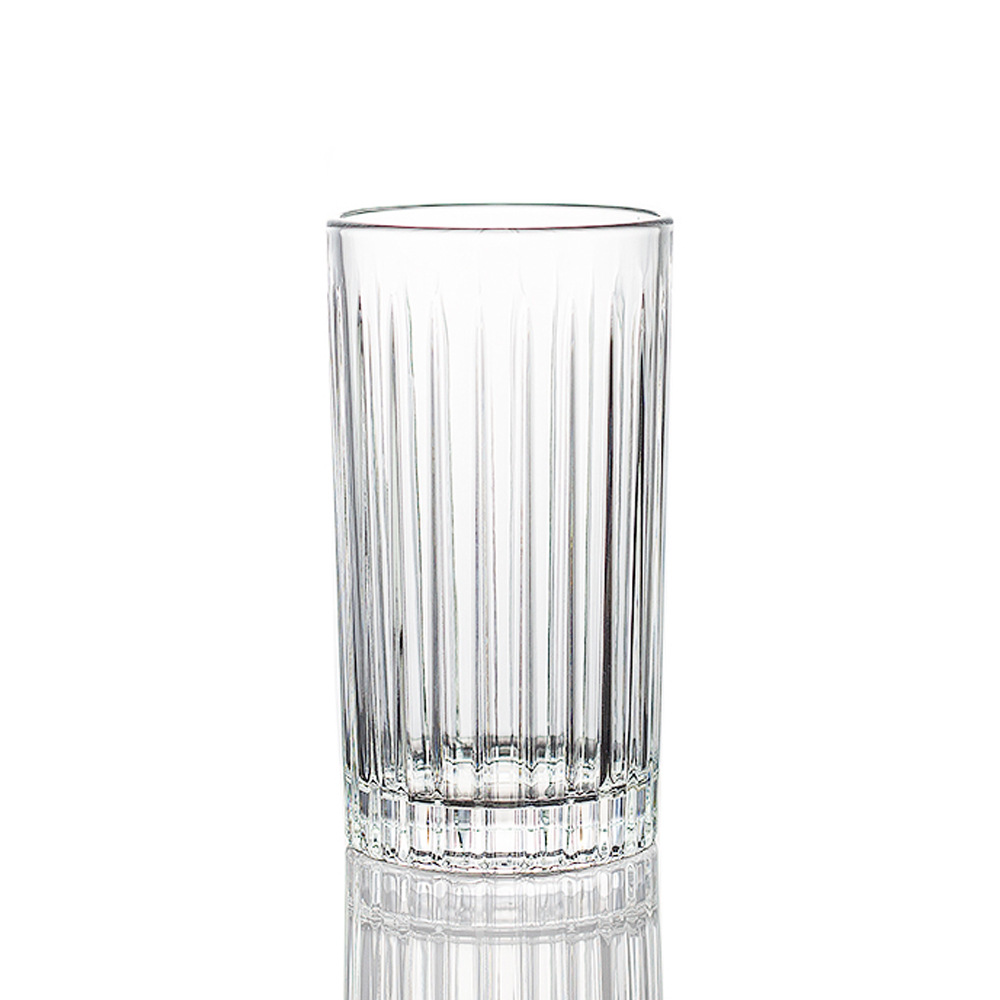 AS Transparent plastic cup PS striped plastic tritan juice drink cup Acrylic multi-sided cold drink cup