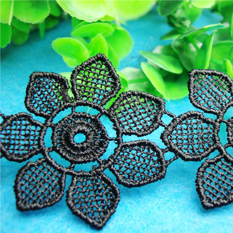 Hanfu lace, black embroidered lace, lace, curtains, clothing, hats, decorations, home textiles, handcrafted details Picture