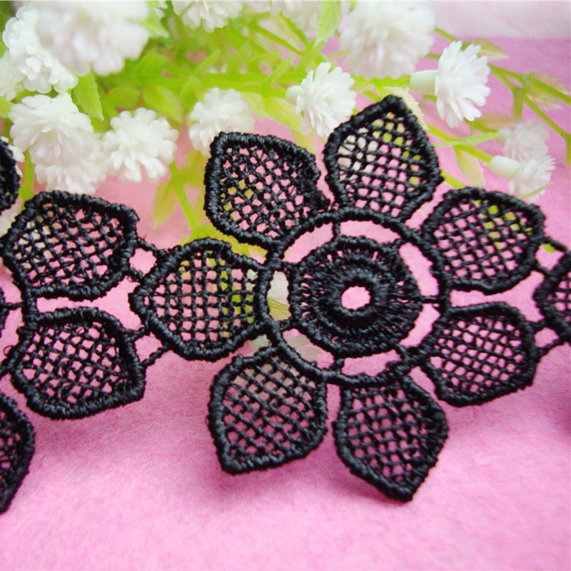 Hanfu lace, black embroidered lace, lace, curtains, clothing, hats, decorations, home textiles, handcrafted Specification image