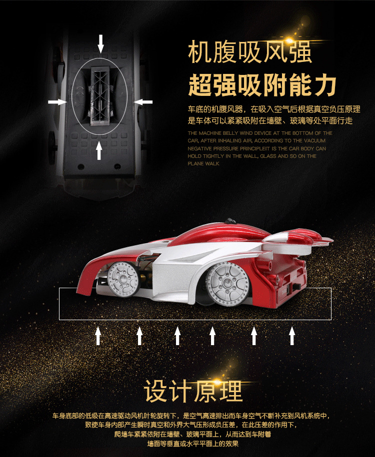 爬墙车遥控车遥控玩具车跑车跨进上墙车越野车赛车小汽车儿童玩具详情2