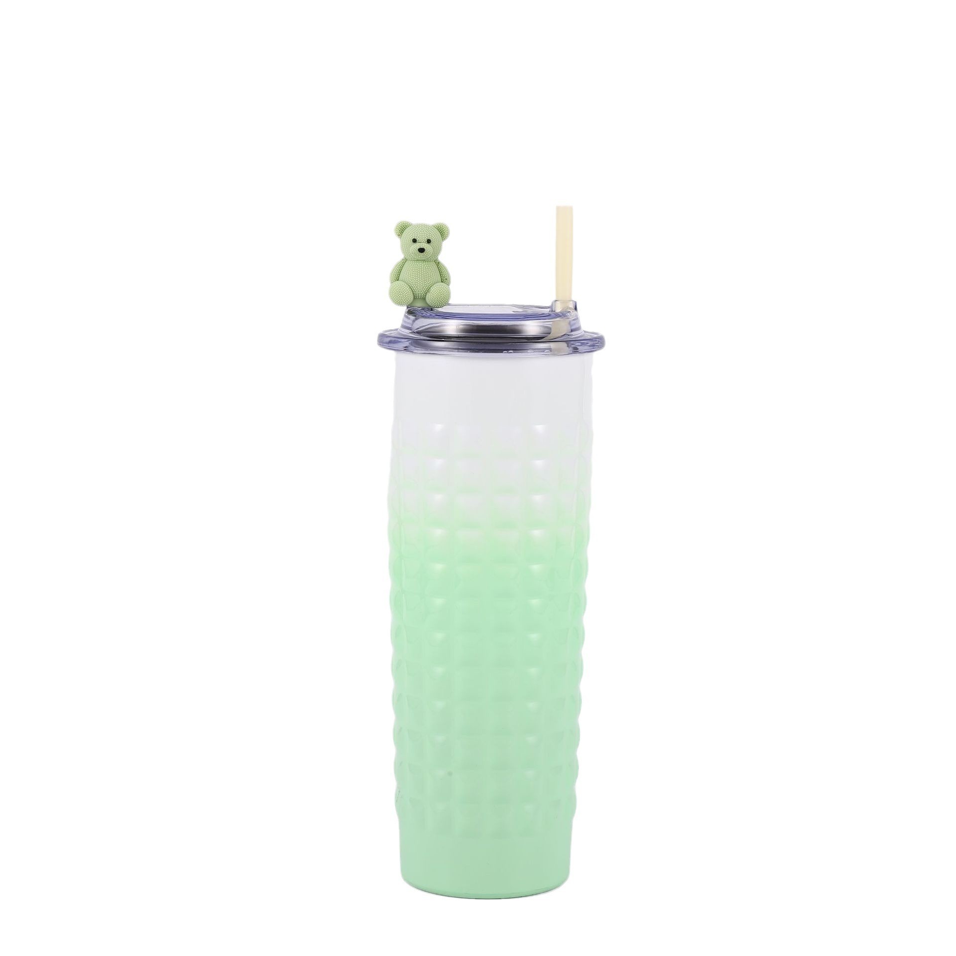 H185- Hammer-textured durian Insulated Cup, gradient color Stainless Steel Cartoon Straw Cup, Portable Cup, Transparent lid Coffee Cup, Insulated Cup Application Scenario