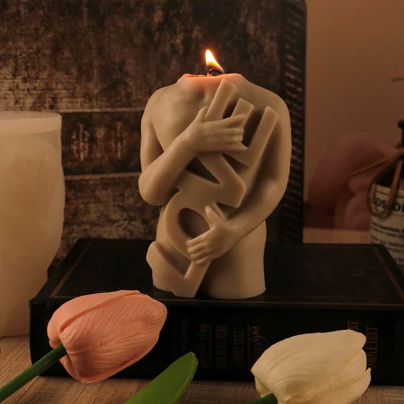 TiKToK纯手工制作大豆香薰LOVE字母人体男模情人节母亲节感恩节伴手礼大豆香薰蜡烛礼物蜡烛书房创意样板房创意氛围摆件详情1