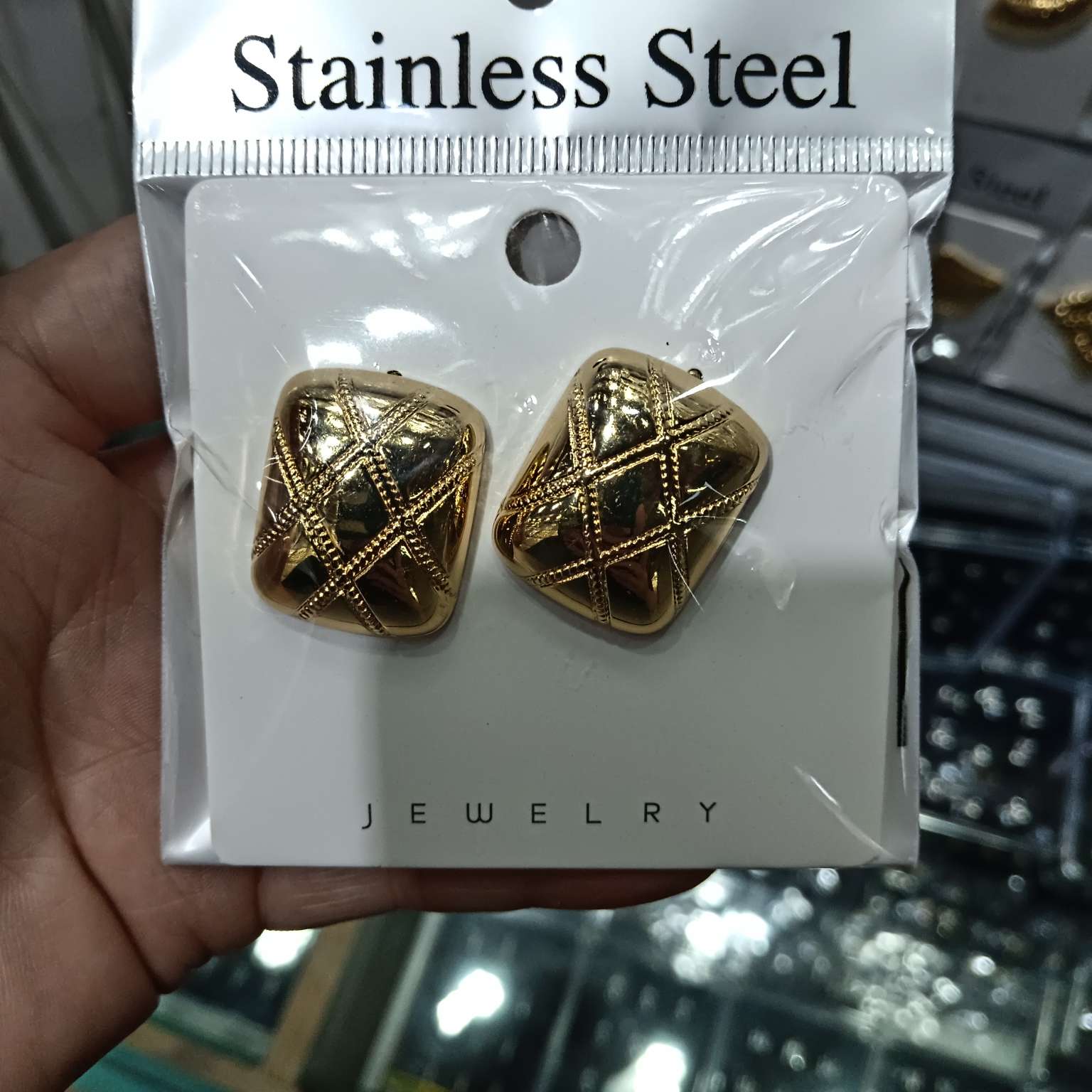 不锈钢圆耳环 饰品女士耳饰 长款气质欧美耳环 简约时尚耳饰品潮流款详情图10