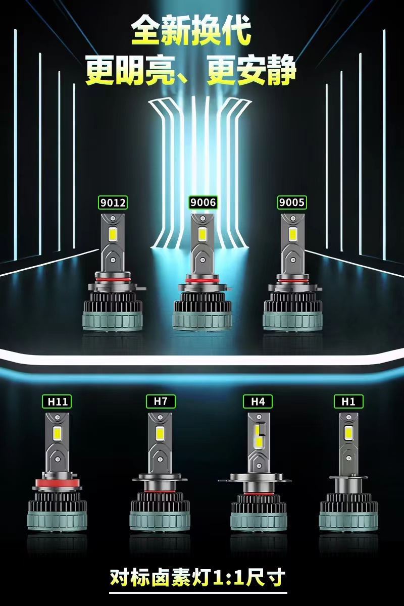 汽车LED大灯V10汽车大灯180W远光灯大功率H4H7汽车配件详情14