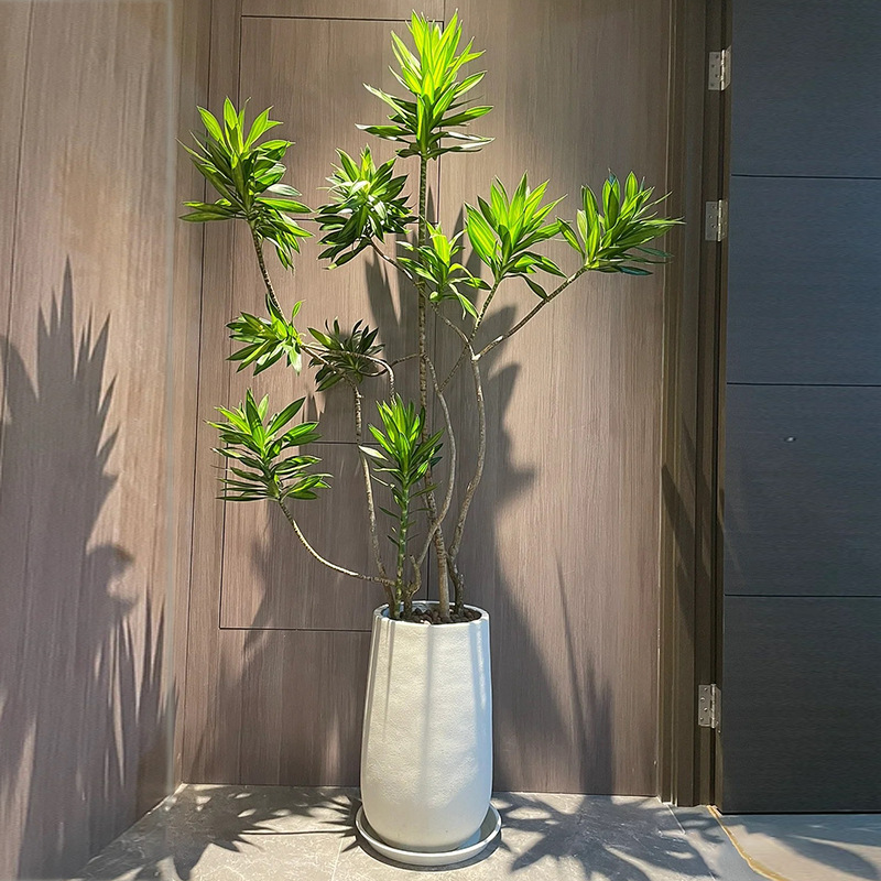 Large indoor and outdoor bionic artificial flower potted plants with artificial lilies and bamboo, floor-standing living room ornaments