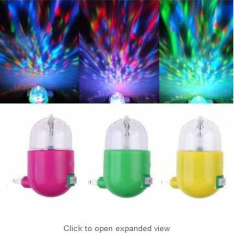 七彩旋转小夜灯 插电式魔球 魔球 七彩旋转灯 LED舞台灯壁灯床头