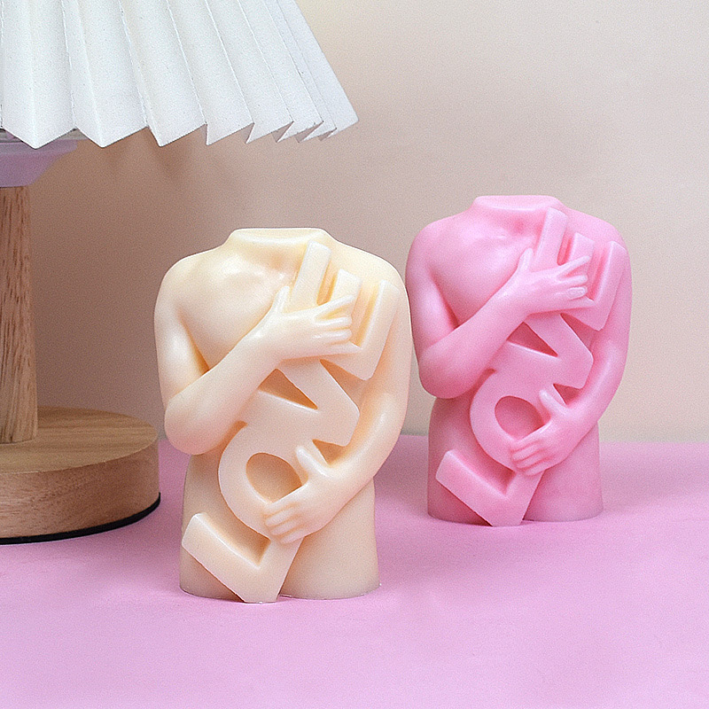 TiKToK纯手工制作大豆香薰LOVE字母人体男模书房创意样板房创意氛围摆件