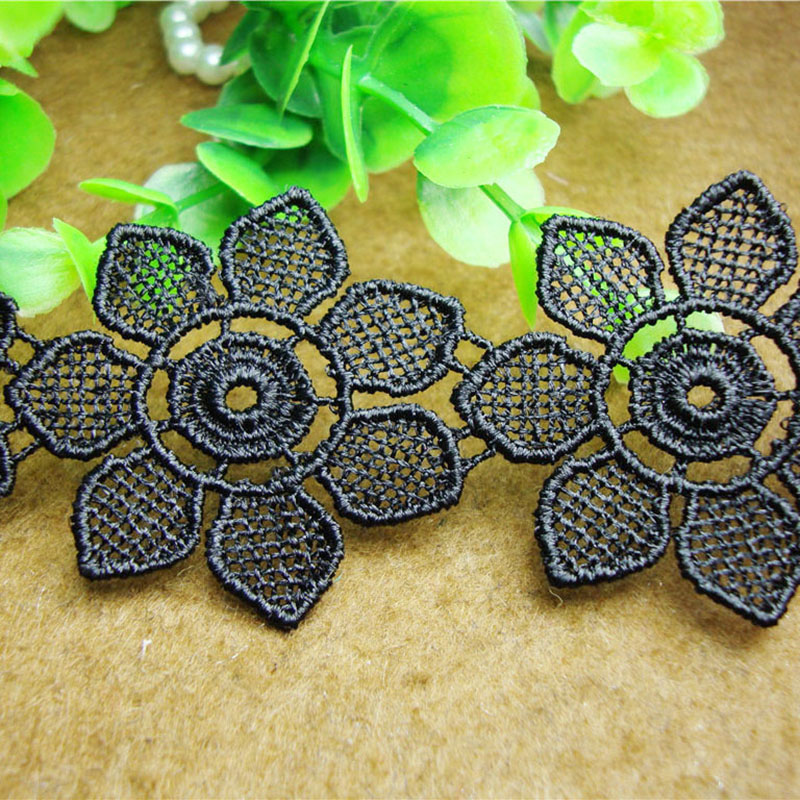 Hanfu lace, black embroidered lace, lace, curtains, clothing, hats, decorations, home textiles, handcrafted