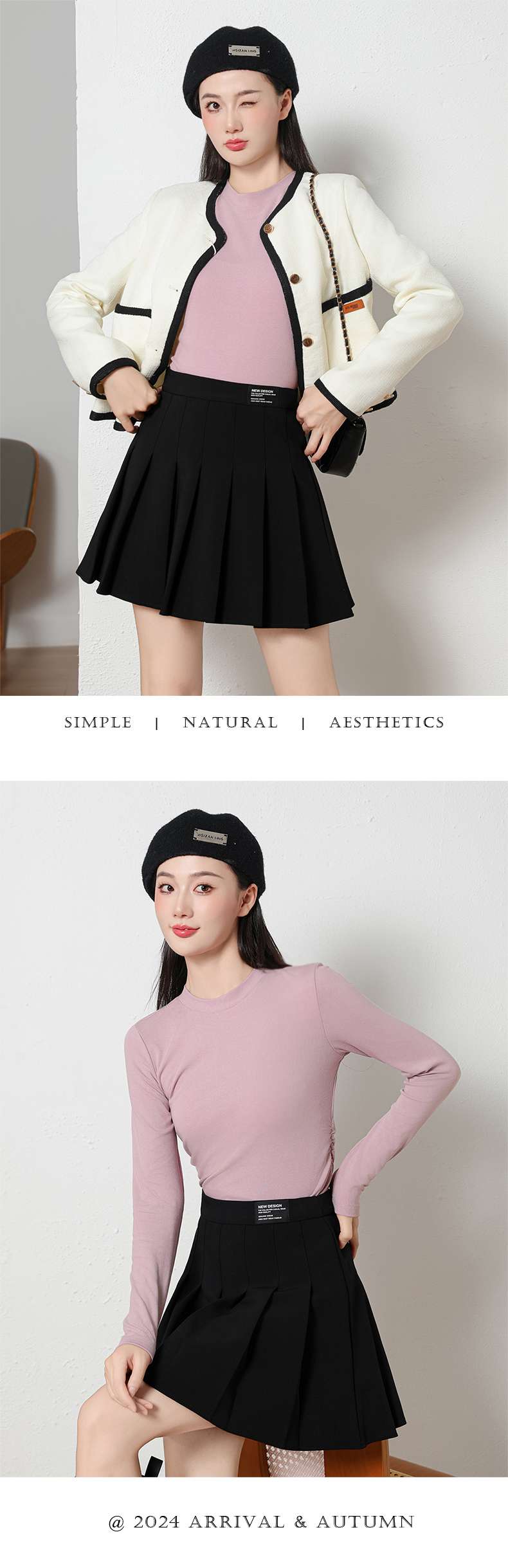 The American Empire 2532 Fashion Crewneck Fold Women's Bottom Shirt Autumn And Winter New Solid Color Simple Fashion Women's Bottom Shirt Top undefined