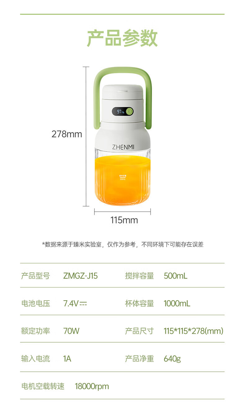Portable juicer, small household juicer, wireless charging, portable fruit juicer cup pic 6