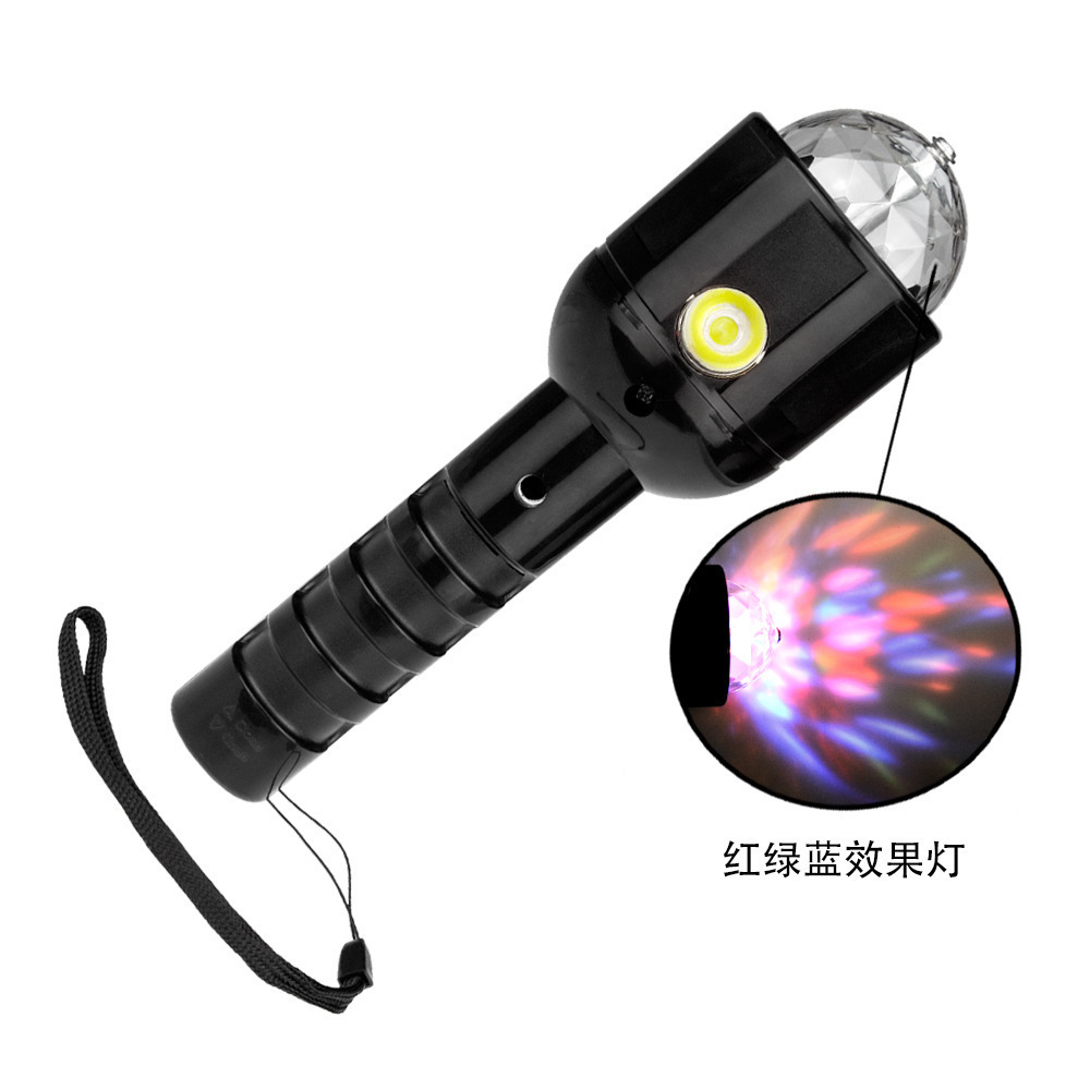 Handheld stage crystal magic ball lighting lamp, LED flashlight, stage light, high-intensity flashlight, LED colorful light details Picture