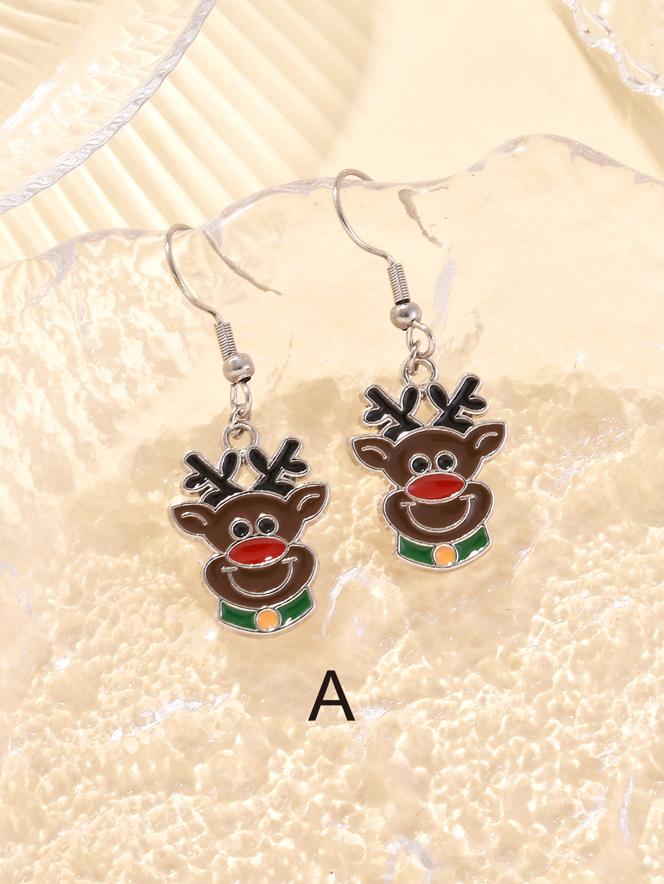 Creative resin cookie color simulation bear earrings, fun cartoon cute three-dimensional rabbit DIY earrings, childlike and girlish heart ear hooks and earrings Item Picture
