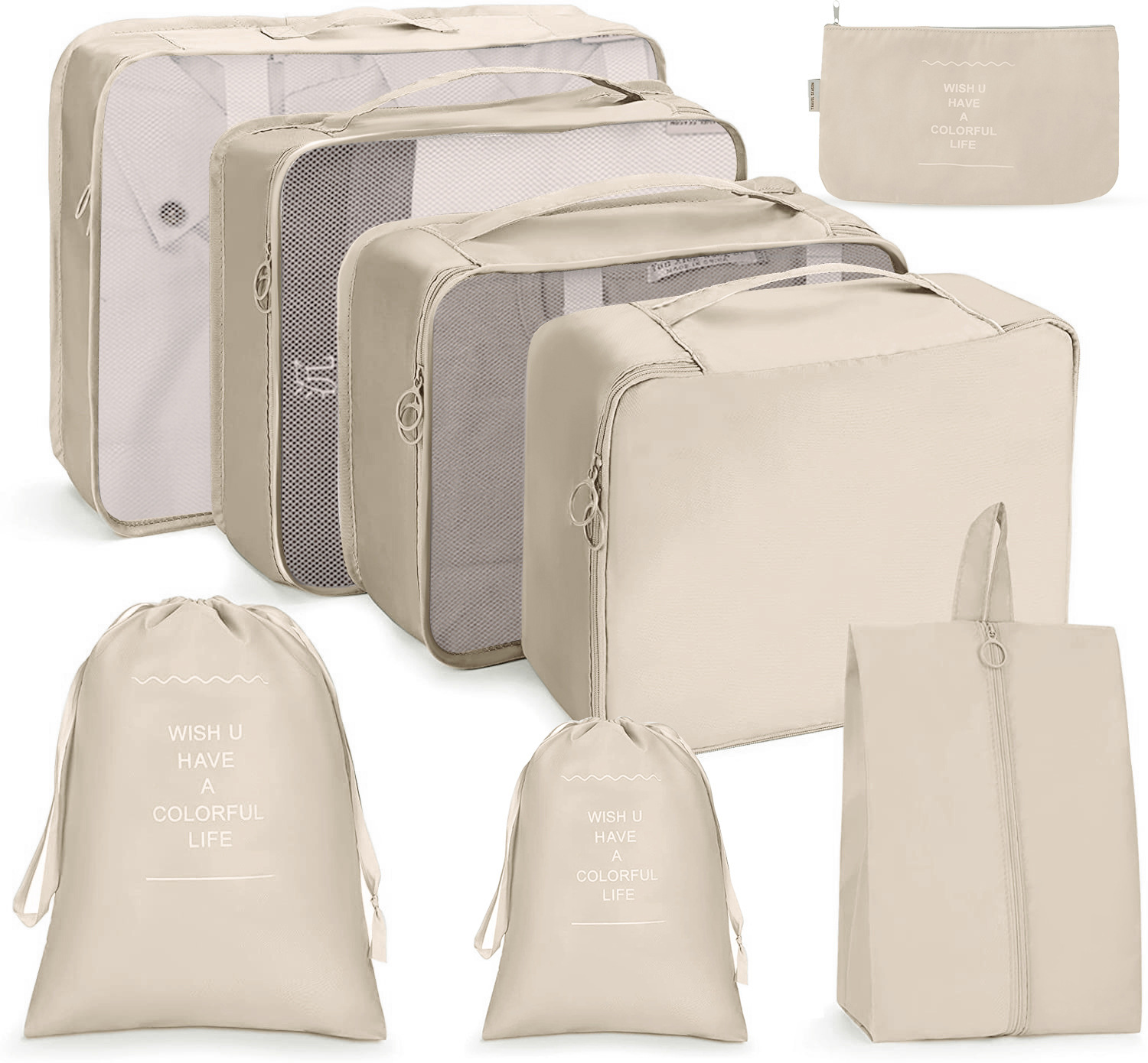 Travel storage bags for about 70 to 90 pieces, including clothes, quilts, underwear, toiletries and cosmetics details Picture