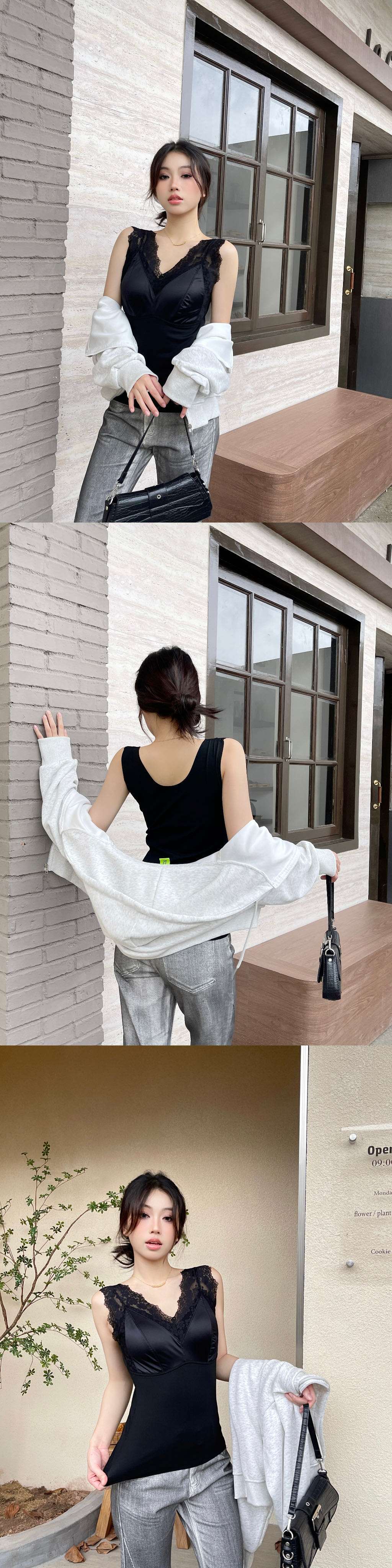Imperial 066 Advanced Lace Satin Thermal Vest Autumn And Winter Gentle Fashion Foreign Air Warm Hair Hot Heating Thermal Underwear undefined