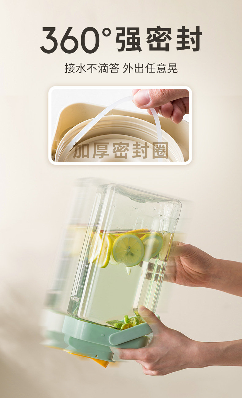 Refrigerator cold water kettle with faucet, large-capacity household cold brewing kettle, fruit tea cold water kettle, juice drink pic 3