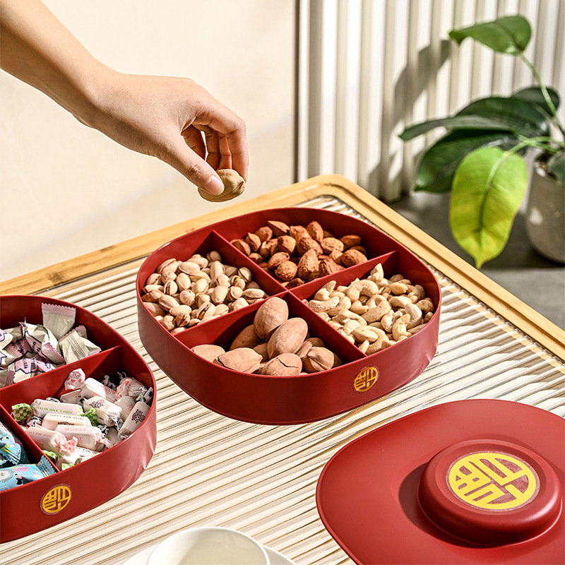 Fruit plate, home living room coffee table, dried fruit storage box, melon seed candy box, 2023 new style wedding snack display plate