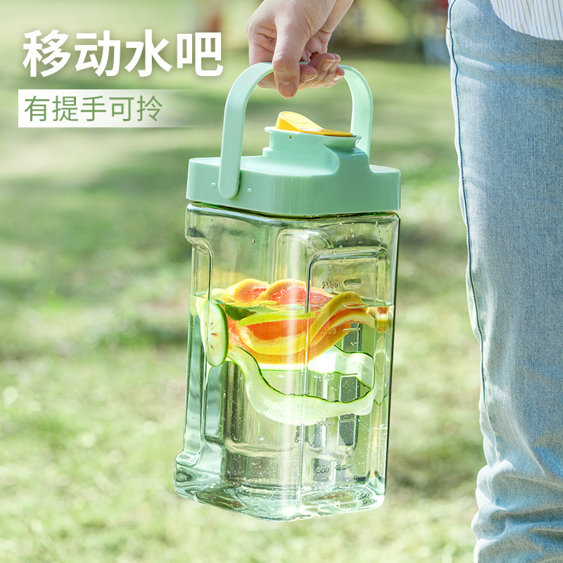 Refrigerator cold water kettle with faucet, large-capacity household cold brewing kettle, fruit tea cold water kettle, juice drink Application Scenario