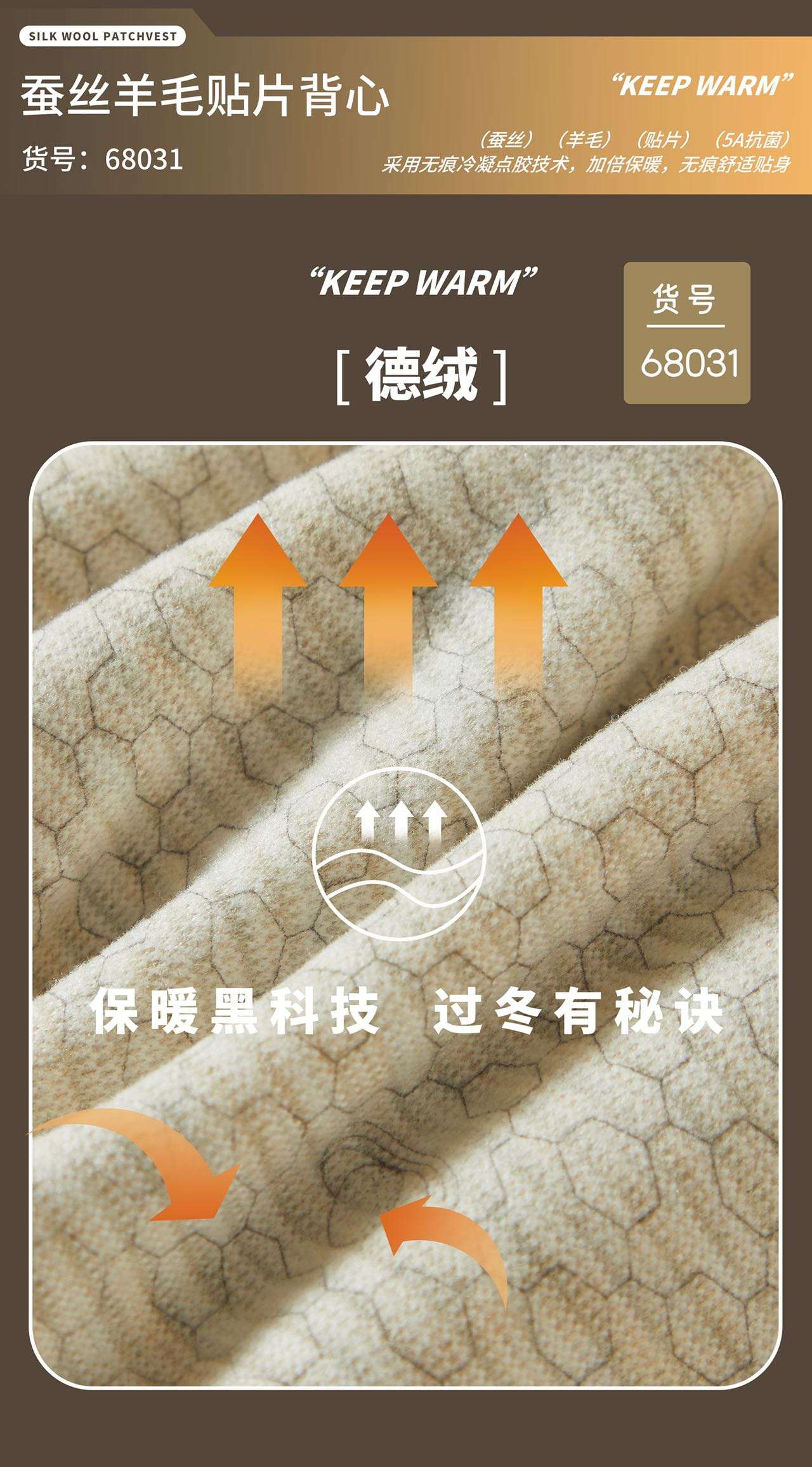 The United States Empire 68031 Wool Silk Patch Men's Thermal Vest Condensing Spot Adhesive Non-Trace Patch Velvet Vest Heating Wool Silk Thermal Underwear Application Scenario