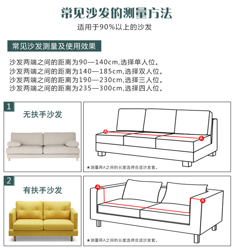 纯色四季通用沙发罩北欧时尚针织弹力全包沙发套防尘沙发垫详情2