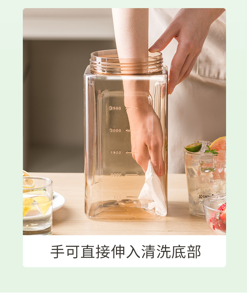 Refrigerator cold water kettle with faucet, large-capacity household cold brewing kettle, fruit tea cold water kettle, juice drink pic 6