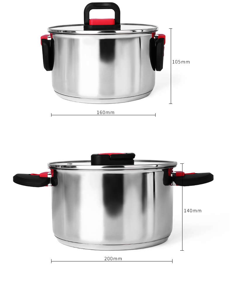  C&E創(chuàng)藝鍋具6件套不同容量雙耳可折疊湯鍋多功能燉煮燜煲湯鍋廚房家用詳情14