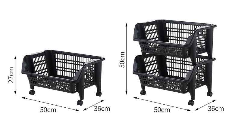 厨房置物架落地式果蔬菜多层带轮收纳架家用多功能斜口零食储物架详情3