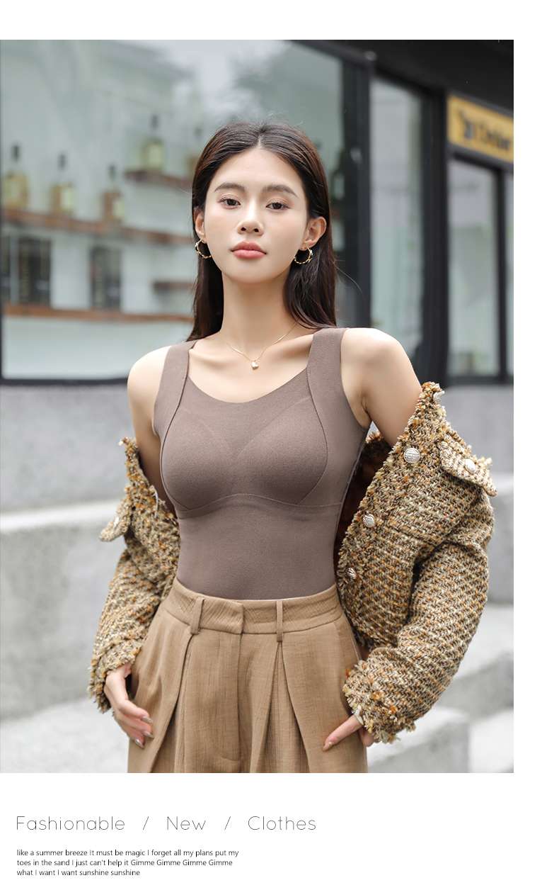 Imperial 5805 Warm Core Nourishing Underwear Integrated Thermal Underwear Micro-Brushed Seamless Fixed Cup Thermal Vest undefined