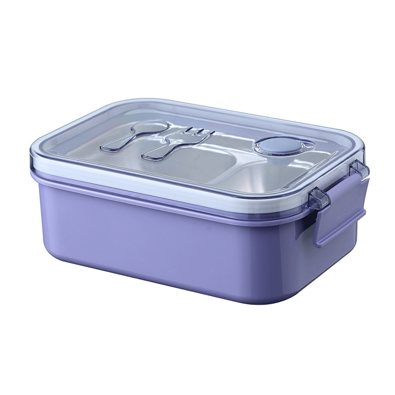 L59-167 portable stainless steel lunch box, large-capacity compartment-filled insulated box, simple solid-color sealed lunch box Application Scenario