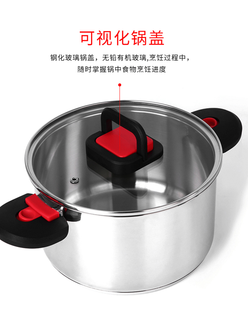  C&E創(chuàng)藝鍋具6件套不同容量雙耳可折疊湯鍋多功能燉煮燜煲湯鍋廚房家用詳情10