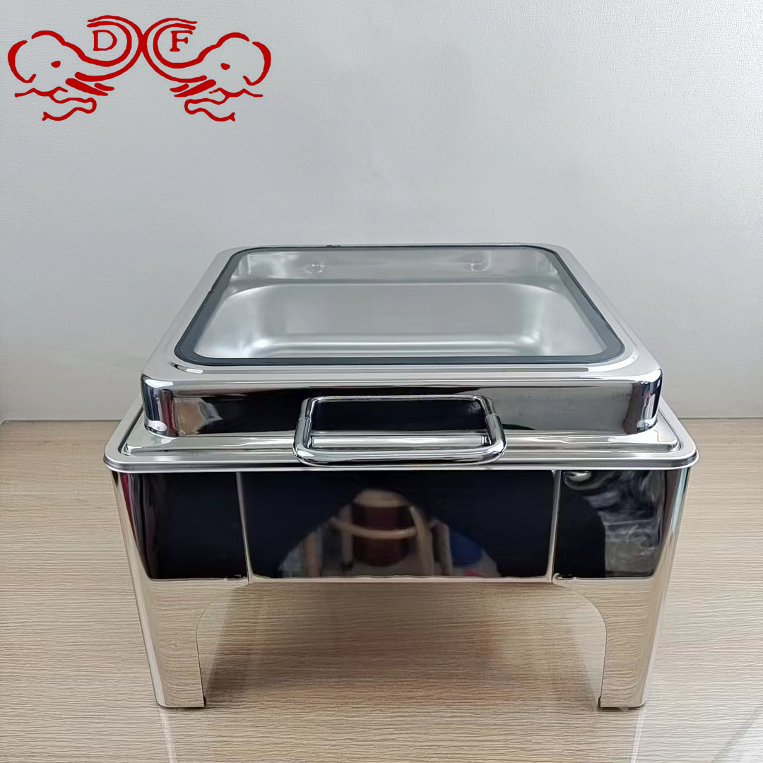 Df68702 Stainless Steel Buffet Stove Hotel Electric Heating Holding Furnace Visual Glass Adjustable Hydraulic Furnace Df Tradinghouse Item Picture