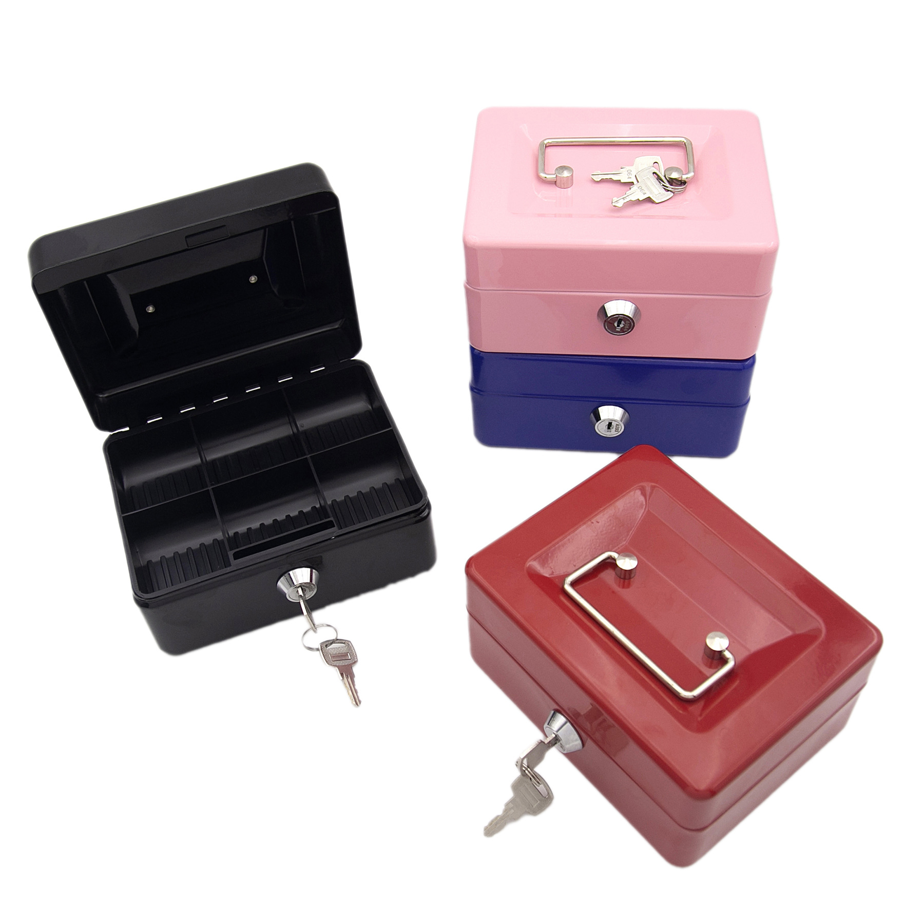 Cute portable storage box Small storage box with key Piggy bank New creative coin storage box