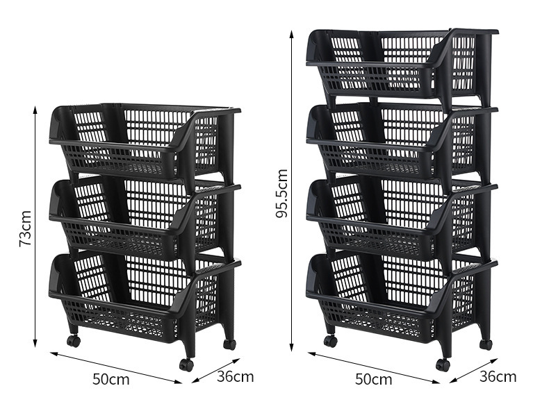 厨房置物架落地式果蔬菜多层带轮收纳架家用多功能斜口零食储物架详情4