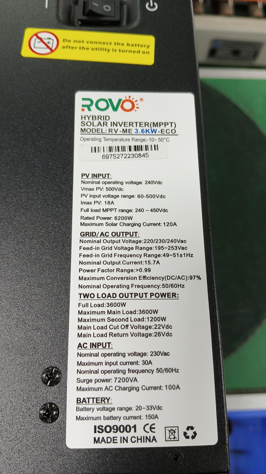 Rovo. Reverse Control Machine. The Rv - Me3.6 Kw (24 V) - The Rv - Me6.2 Kw (48) Item Picture