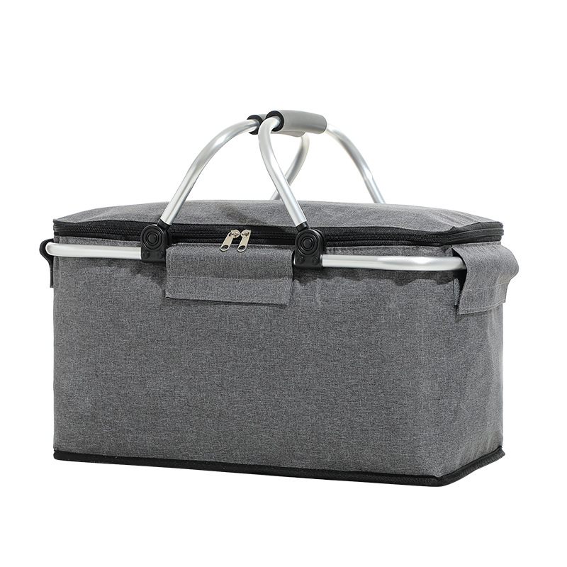 Amazon's best-selling cross-border exclusive folding picnic basket, portable ice basket, large-capacity insulated basket, picnic bag, and fruit basket details Picture