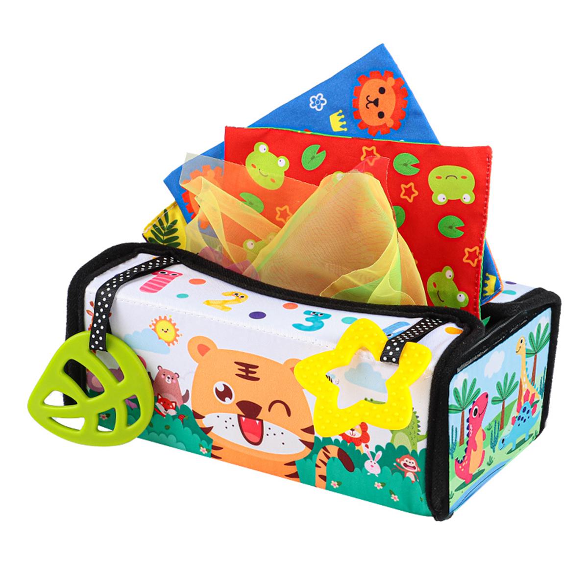 Cross-border sales of 2-in-1 tissue box +8 cloth towels 2-in-1 tissue box +8 cloth towels +3 ring paper toys