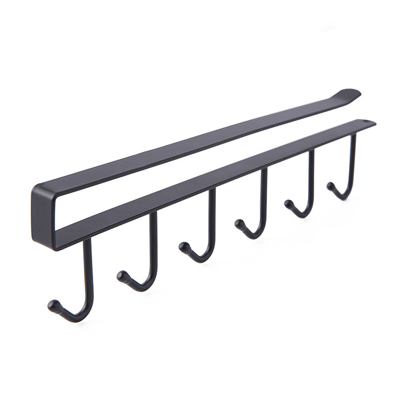 Kitchen hooks, ironwork cabinet storage hangers, multi-functional row hooks, wardrobe organization racks, kitchen seamless cabinet hooks