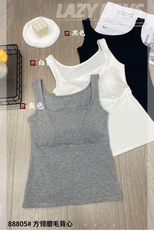 The Empire Of The United States 88805 Square Collar Wool Vest Autumn And Winter New Latex Coaster Fixed Cup Warm Underwear Vest undefined