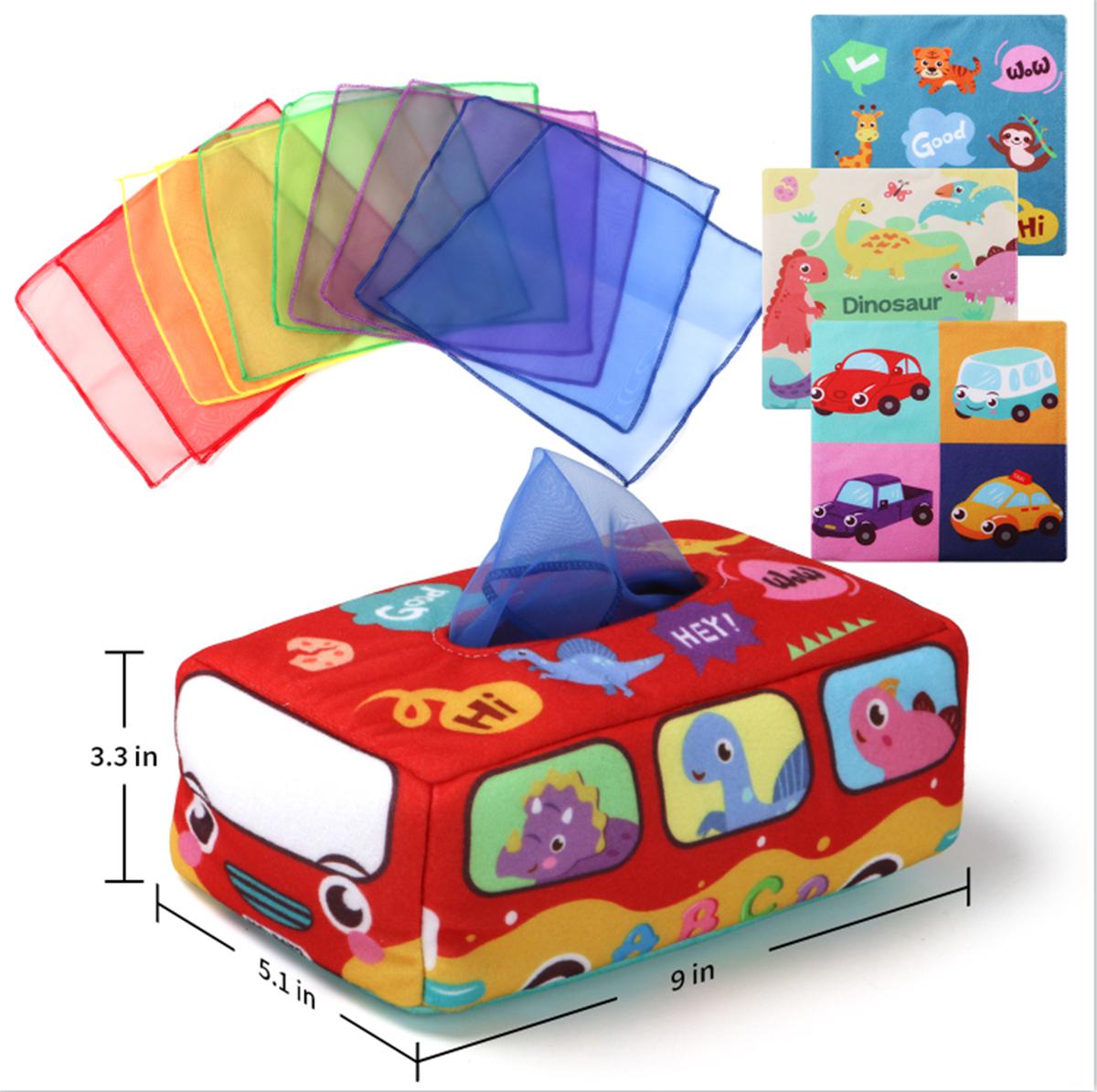 Cross-border hot baby tissue toy (car model) Baby tissue box Baby tissue toy toy Specification drawing