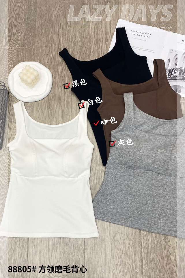 The Empire Of The United States 88805 Square Collar Wool Vest Autumn And Winter New Latex Coaster Fixed Cup Warm Underwear Vest undefined
