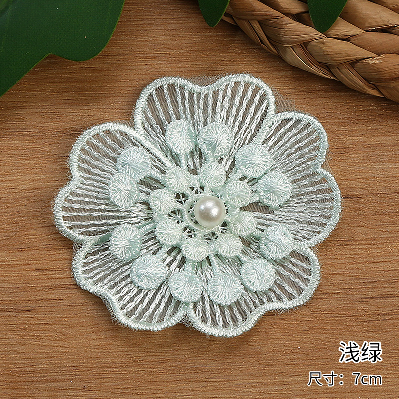 New single 7CM multi-color three-layer three-dimensional flower DIY handmade lace wedding dress hem underwear decoration wholesale exquisite lace accessories Specification image