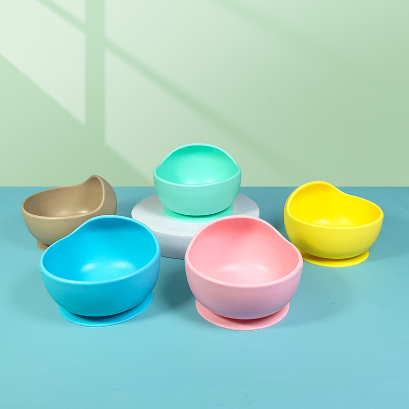 Silicone snail bowl suction cup type, unbreakable and unbreakable silicone fork and spoon, baby learning and complementary food plate set Specification image