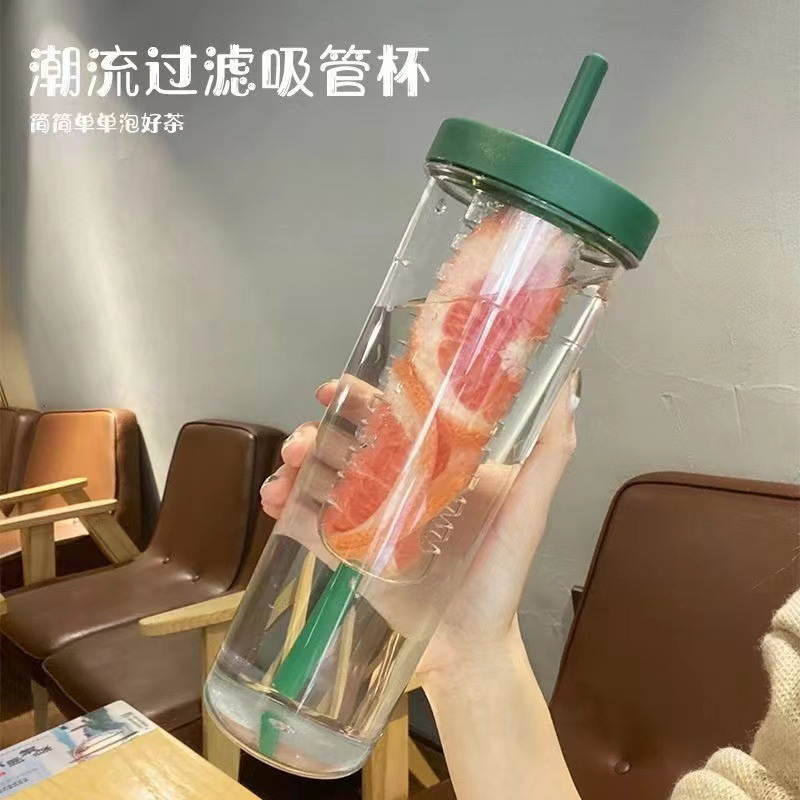 H185- Flower Tea Cup, large-capacity Straw Cup, men's and women's gift cup, detachable and convenient, filtering fruit tea straw cup Application Scenario