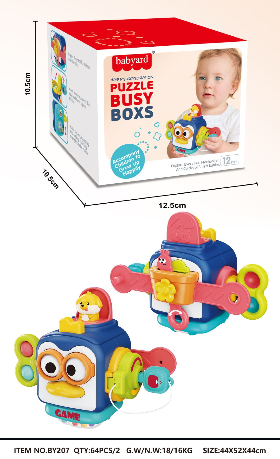 Baby Busy hand-grabbed Ball, Sensory Integration Intelligence Cube, Six Polyhedron Rubik's Cube, Moving Music, Early Education Busy ball Application Scenario
