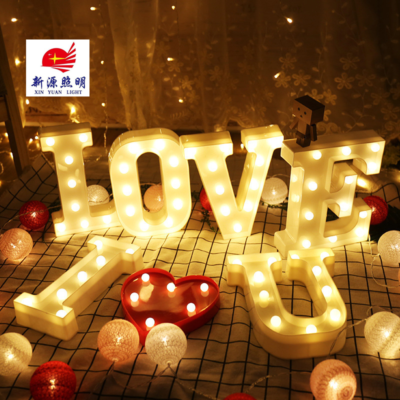 Led26 English Letter Light Modeling Light Luminous Proposal Surprise Confession Birthday Party Instagram Decorated Night Light details Picture
