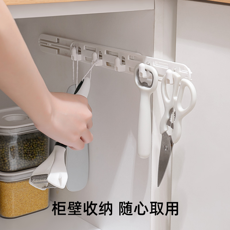 No-punch gap hook retractable storage rack cabinet push-pull adhesive hook Clamp adhesive hook kitchen shelf